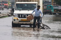 | Photo: PTI : Weather: Rains in Gurugram